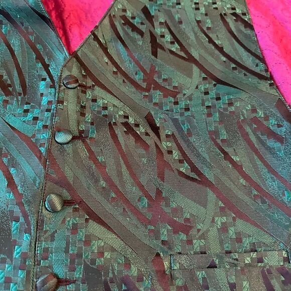 Bracci tux vest beautiful green / aqua XXL adjustable at neck and back - Picture 3 of 4